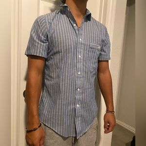 Blue beach button down